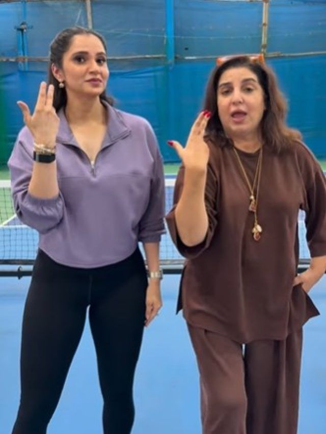 टेनिस कोर्ट पर फराह संग सानिया म‍िर्जा ने बनाई रील, 'ठुमक-ठुमक' गाने पर नाचीं