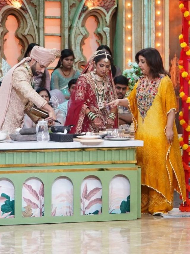 शादी के बाद 'आनंदी' की पहली रसोई, फराह खान ने दूल्हा-दुल्हन को दिया आशीर्वाद