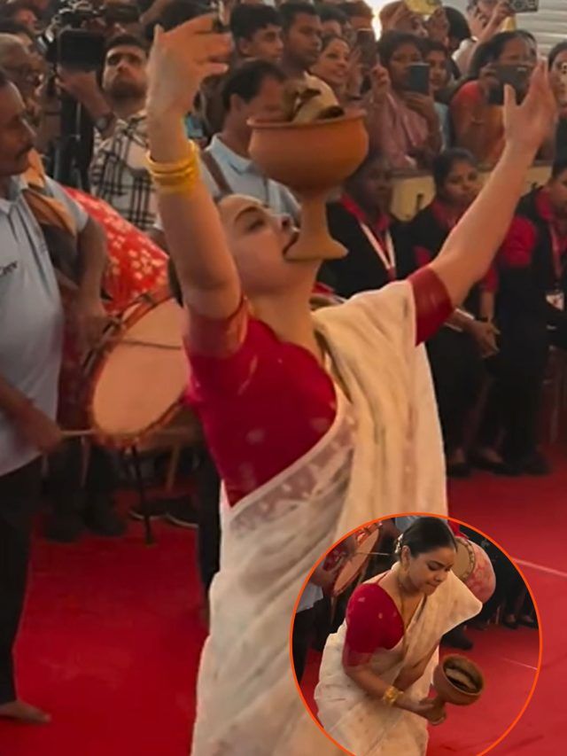 दुर्गा पूजा में हादसे से बची कपिल की ऑनस्क्रीन पत्नी, नहीं रोका डांस, भक्ति में दिखी लीन