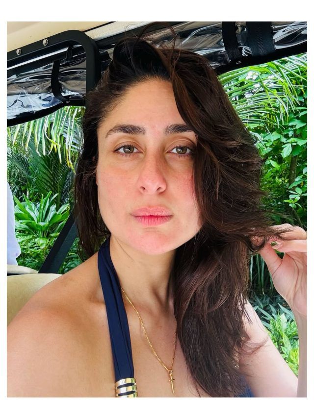 उड़ती जुल्फें, चेहरे पर स्माइल, बिक‍िनी टॉप में छाईं करीना कपूर खान