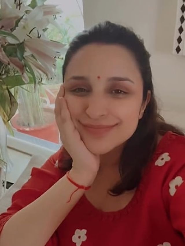 लाल सूट-बिंदी, प्रेग्नेंट परिणीति ने मनाई नवमी, चेहरे पर दिखा प्रेग्नेंसी ग्लो