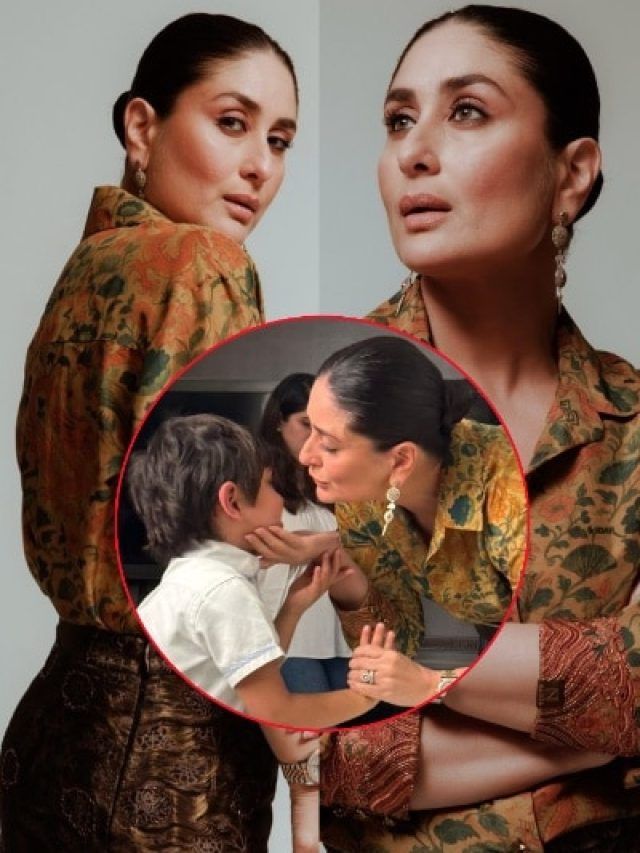 स्कर्ट पहन इतराईं 45 साल की करीना कपूर, स्कूल से लौटा बेटा दिखा ड्रेस में, PHOTOS