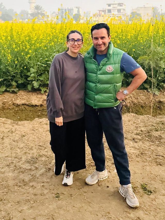 सरसों के खेत में करिश्मा-सैफ, साग का इंतजार कर रहीं बेबो, Photo वायरल