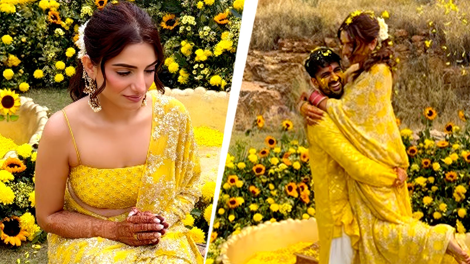 गोद में उठाकर झूमा दूल्हा, हल्दी की रस्म में छाई सिंगर, शाही अंदाज में कर रही शादी