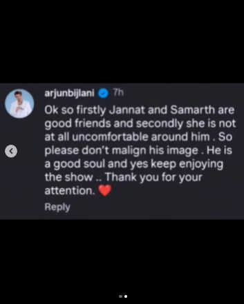 जन्नत को जबरन छुआ? हीरो की हुई इमेज खराब, दोस्त ने बताया सच - Arjun bijlani  said jannat zubair not uncomfortable around samarth jurel laughter chefs  tmovh